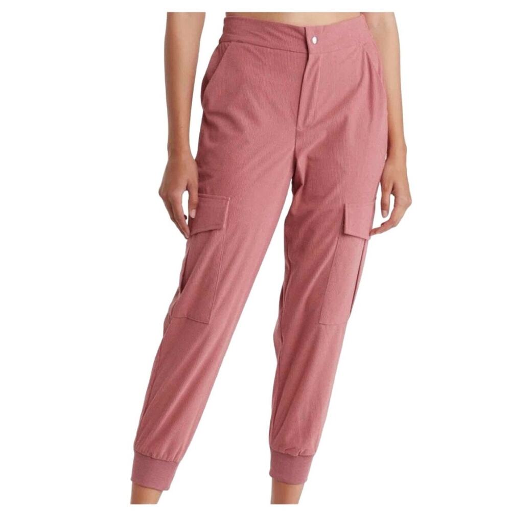 Area Stars Waffle Knit Cargo Joggers Mauve SZ S NWT Athleisure Relaxed Weekends